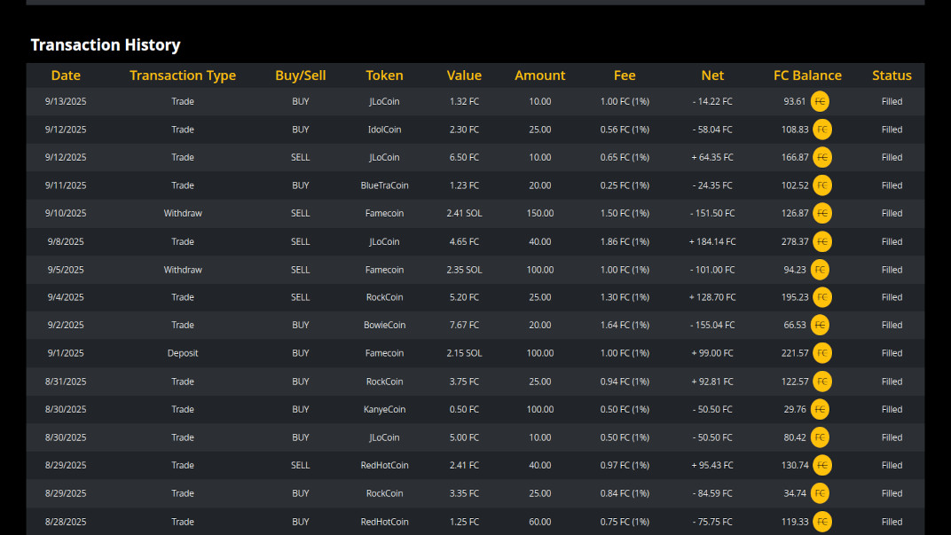 Fame Exchange Web3 Tokenized Talent Marketplace Prototype screenshot