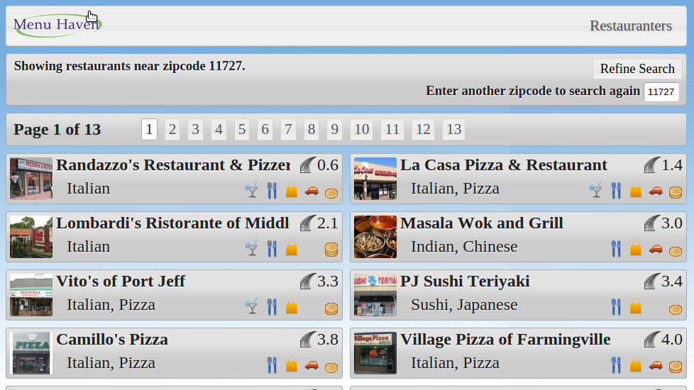 MenuHaven Early Online Ordering & Discovery Platform screenshot
