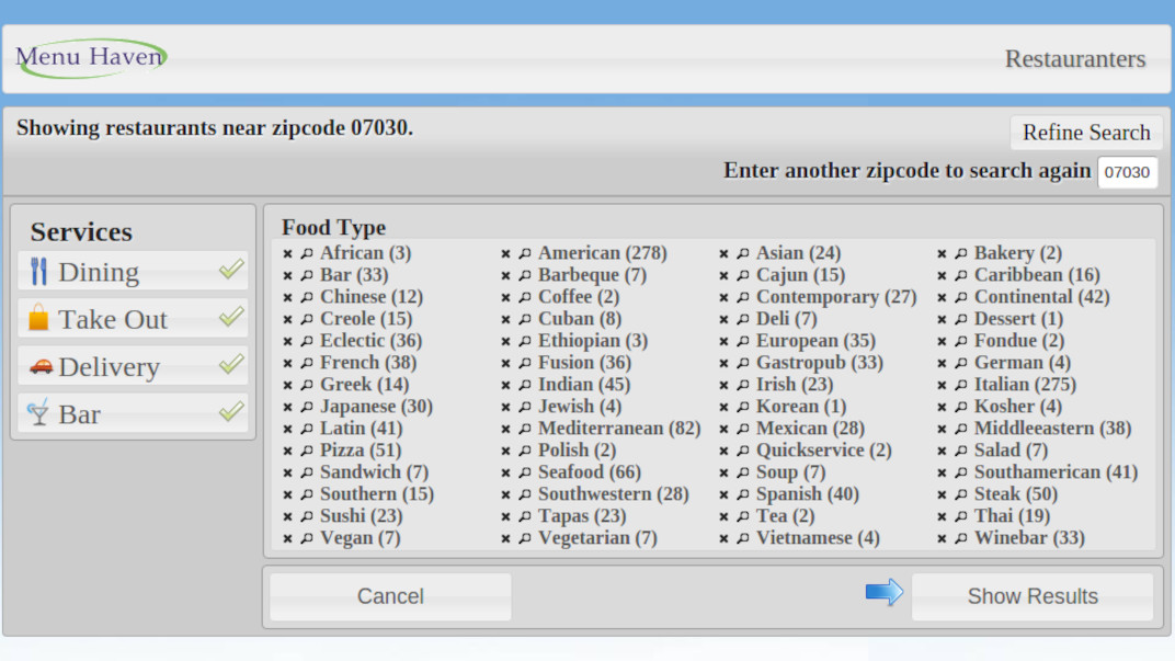 MenuHaven Early Online Ordering & Discovery Platform screenshot