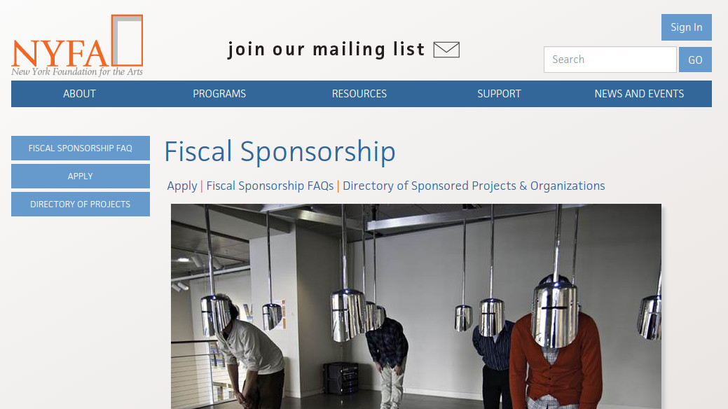 NYFA Artist Marketplace & CMS screenshot